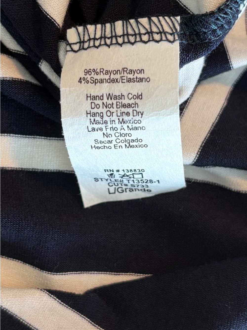 Navy & White Striped Tank - Large - Picture 7 of 9